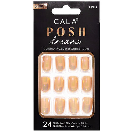 Cala Posh Dreams | Short Oval Chrome Press On Nails