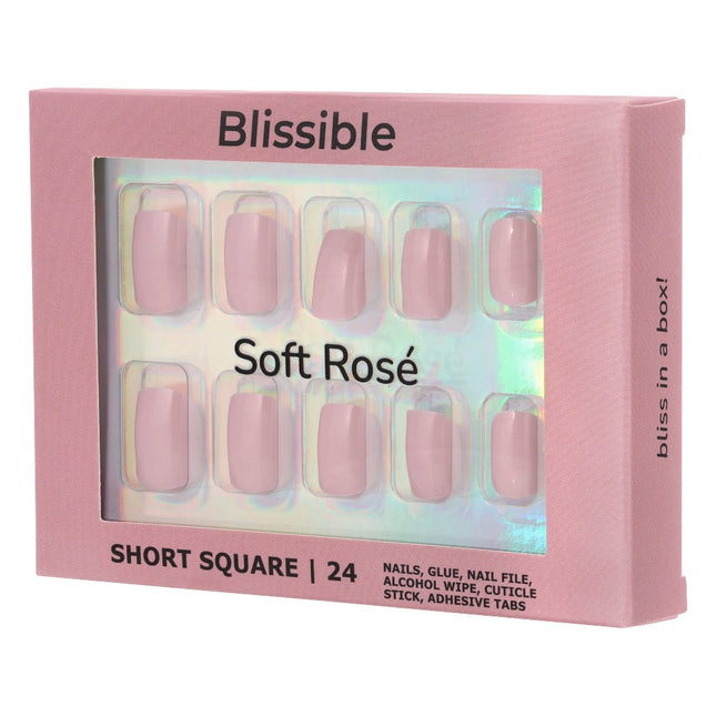 Blissible Short Square Press On Nails - Soft Rosé