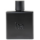A matte black rectangular perfume bottle with a matching cylindrical cap, featuring the embossed lowercase 'ba' logo and the word 'ATLANTIS' near the bottom, set against a plain white background.
