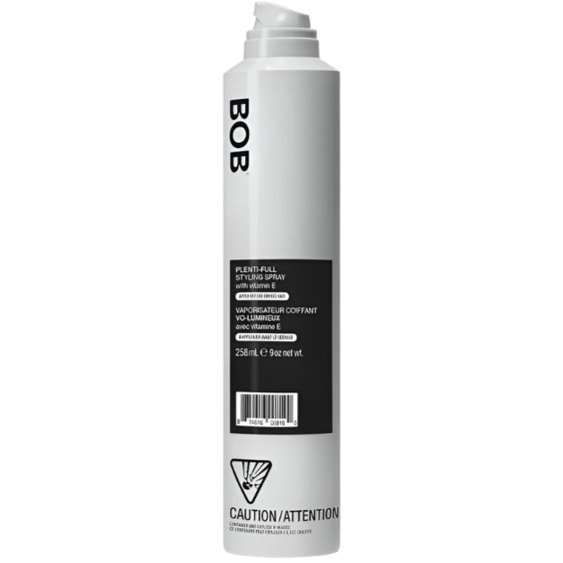 BACK OF BOTTLE Plenti-Full Styling Spray