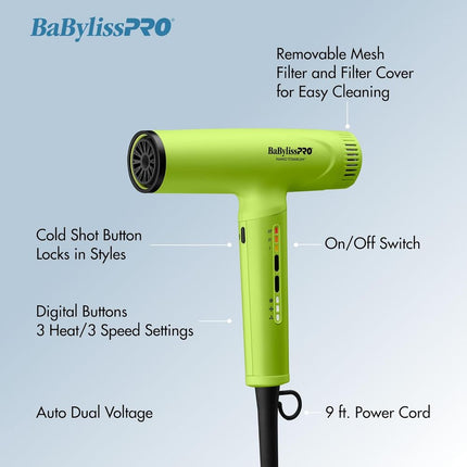 BabylissPRO Nano Titanium Yellow Light Ionic High-Speed Dryer