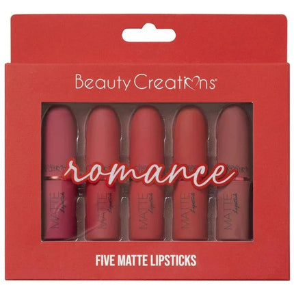 Beauty Creations "Romance" Five Piece Matte Lipstick Set