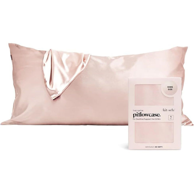 kitsch Blush Satin Pillowcase - King