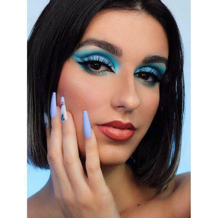 CALA Nail Creations Lux | Long Coffin Blue Butterfly Press On Nails