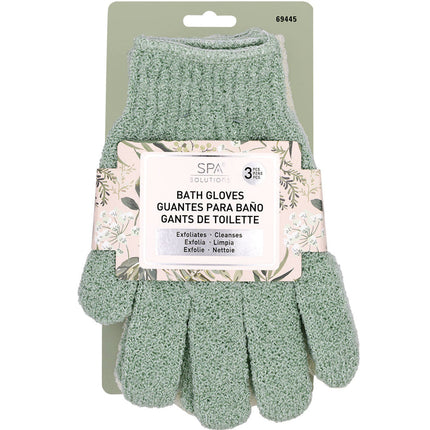 CALA Exfoliating Bath Gloves: Green Sage (3 PK)