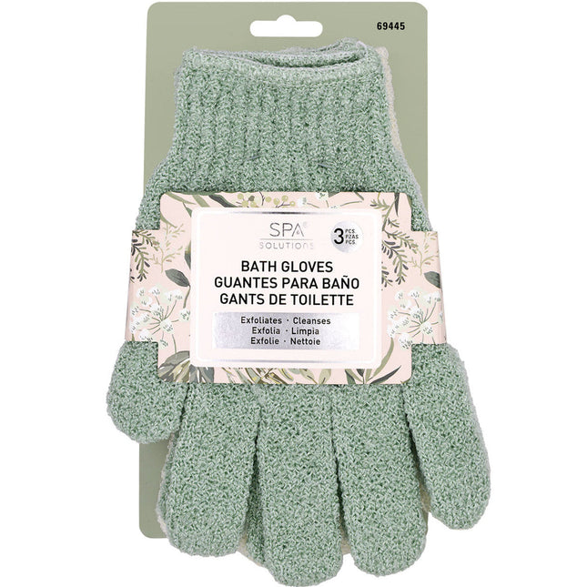 CALA Exfoliating Bath Gloves: Green Sage (3 PK)