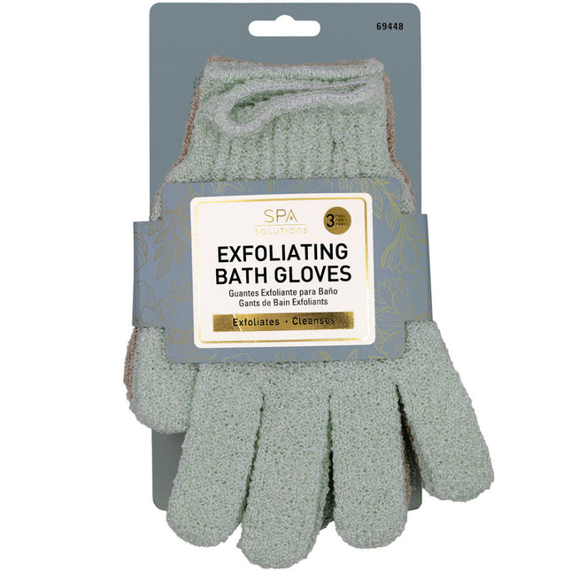 CALA Exfoliating Bath Gloves: Soft Sage (3 PK)