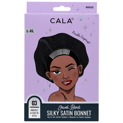 cala silky satin bonnet black