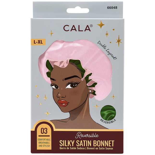 CALA Silky Satin Bonnet - Pink/Avocado