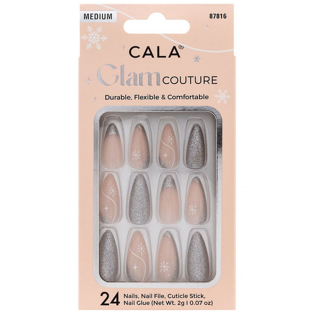 Cala Glam Couture | Almond Silver Glitter