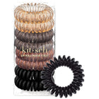 kitsch Brunette Spiral Hair Ties 8pc Set