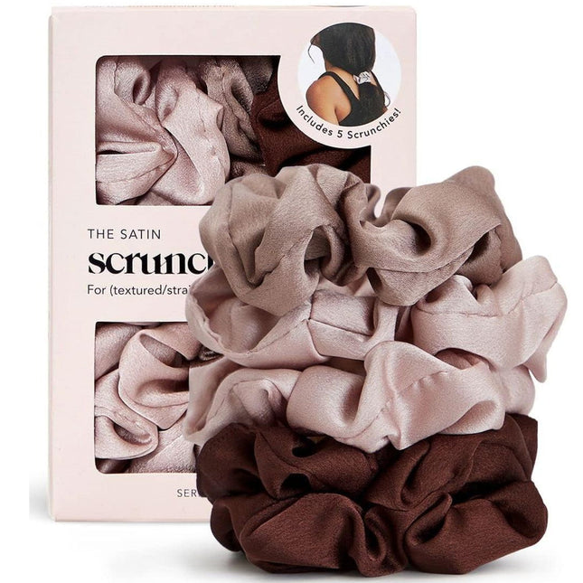 kitsch Cameo Satin Sleep Scrunchies 5pc Set