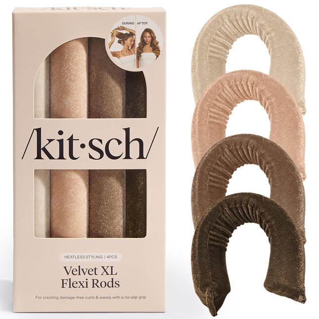 kitsch Eucalyptus Velvet XL Flexi Rods 4pc Set