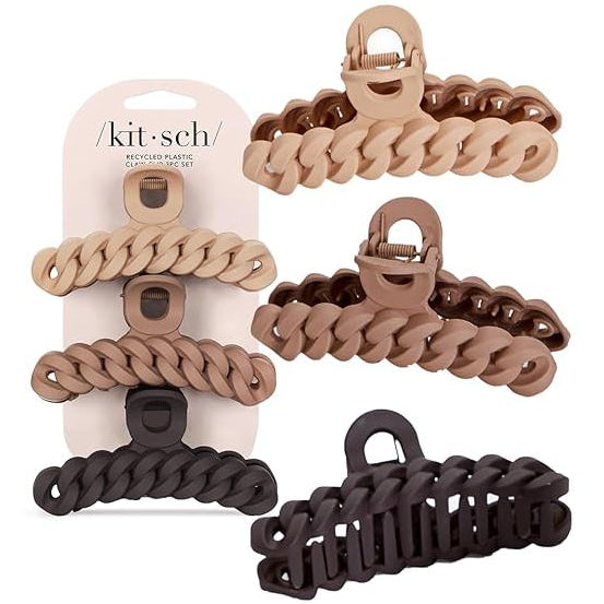 kitsch Neutral Chain Claw Clips 3pc Set