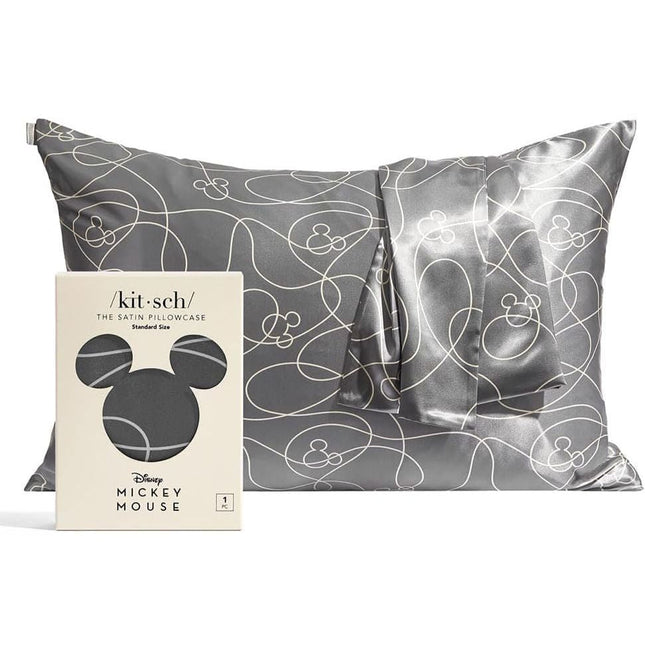 kitsch x Mickey and Minnie Satin Pillowcase in Mickey Maze - Standard