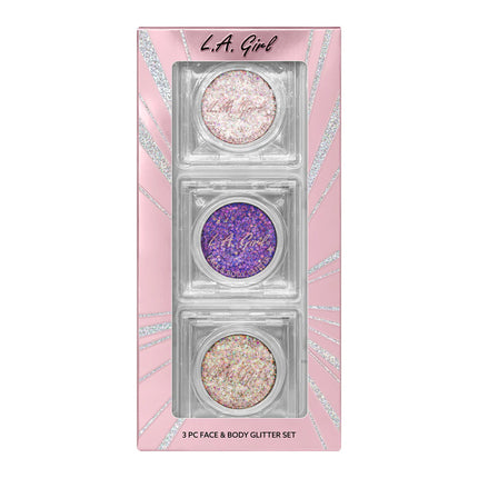 LA Girl 3 Piece Glitter Face & Body Gift Set - Twinkle & Glow