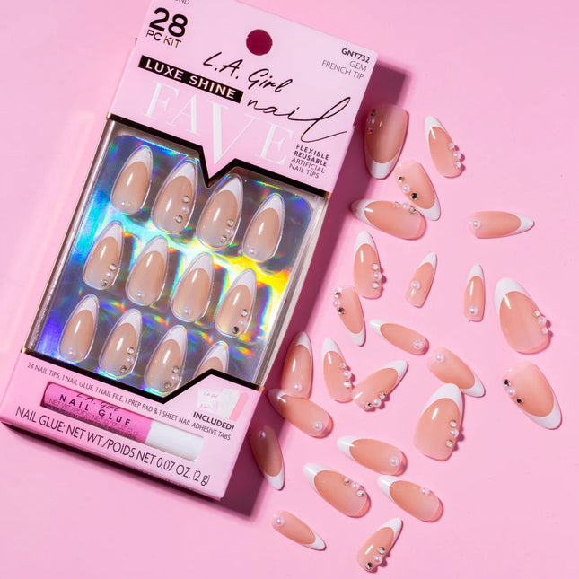 LA Girl Luxe Shine Fave Nail Tips - Gem French