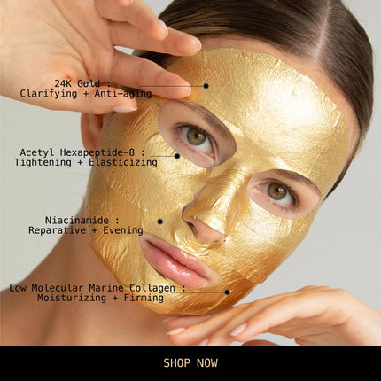 Lapcos 24K Gold Foil Premium Collagen Face Mask - 5 Pack