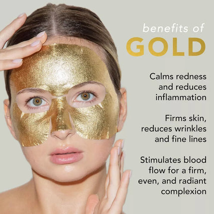 Lapcos 24K Gold Foil Premium Collagen Face Mask - 5 Pack