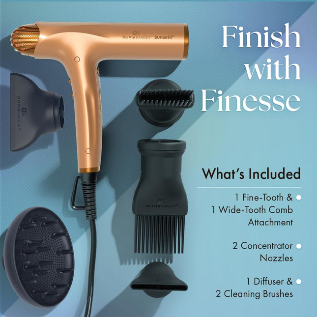 Olivia Garden SuperHP High Performance Professional Hair Dryer (Bronze)