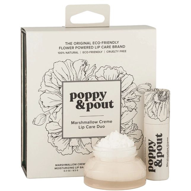 Poppy & Pout Gift Set, Lip Care Duo, Marshmallow Creme