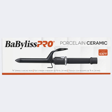 BaBylissPRO Porcelain Ceramic ¾" Spring Curling Iron