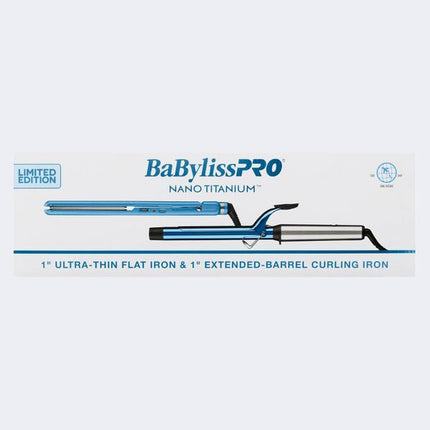 BaBylissPRO Nano Titanium 1" Extended-Barrel Curling Iron & 1" Ultra-Thin Flat Iron Gift Set