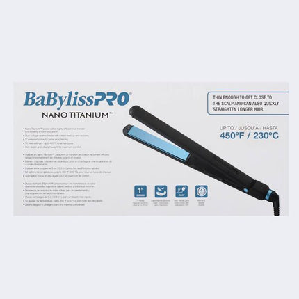 BaBylissPRO Nano Titanium Limited Edition Black & Blue 1" Ultra-Thin Flat Iron