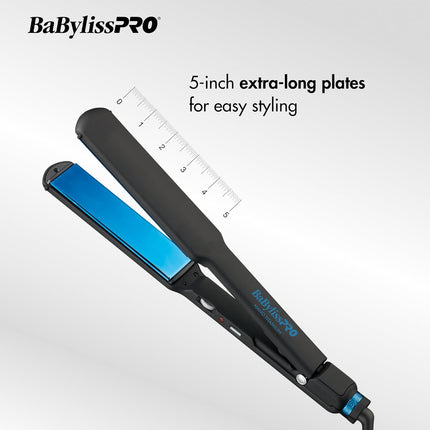BaBylissPRO Nano Titanium Limited Edition Black & Blue 1" Ultra-Thin Flat Iron