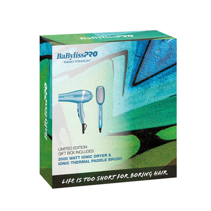 BaBylissPRO Nano Titanium Dryer & Ionic Thermal Paddle Brush