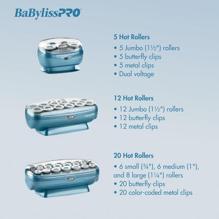 BaBylissPRO Nano Titanium Professional Hot Rollers - 5 Jumbo Rollers