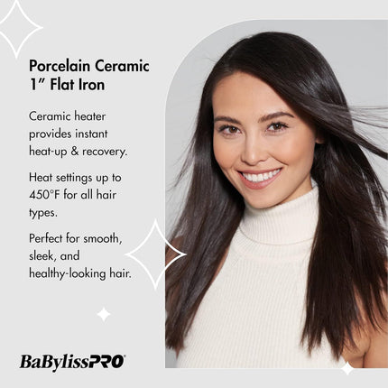 BaBylissPRO Porcelain Ceramic 1" Straightening Iron