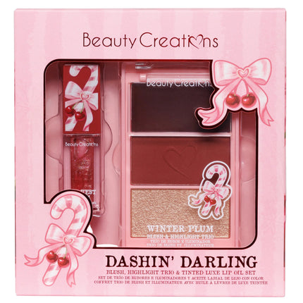 Beauty Creations Xmas Dashin' Darling Blush, Highlight & Tinted Luxe Lip Oil Set