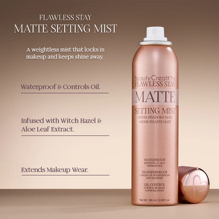 Beauty Creations Flawless Stay Aerosol Face Mist - Matte Setting Mist