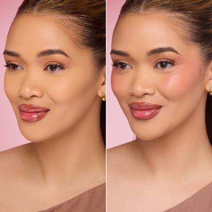 Beauty Creations Liquid Blush  Model Wearing Desert Rose