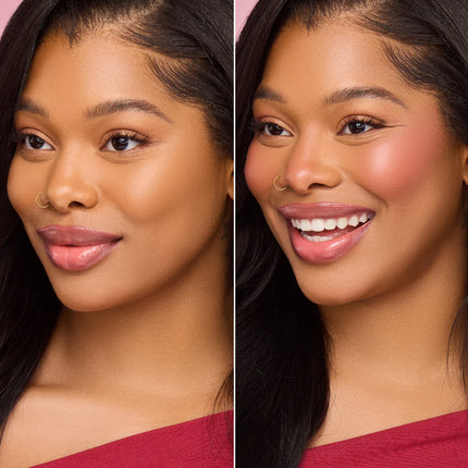 Beauty Creations Liquid Blush  Model Wearing Dusty Mauve