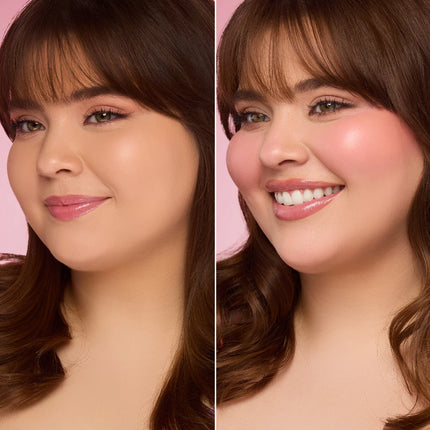 Beauty Creations Liquid Blush  Model Wearing Poppy Peach