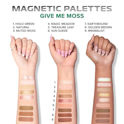 Beauty Creations Magnetic Palettes Give Me Moss Swatch
