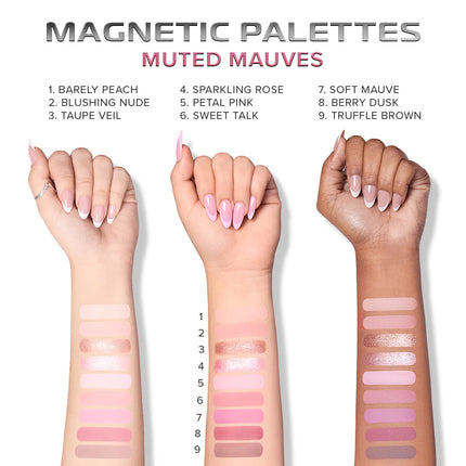 Beauty Creations Magnetic Palettes Muted Mauves Swatch