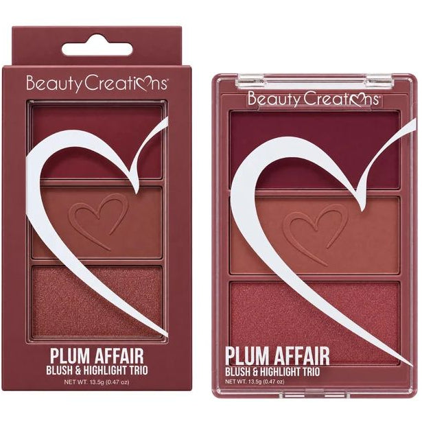 Beauty Creations Plum Affair Blush & Highlighter Trio