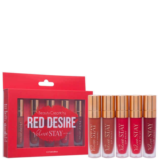 Beauty Creations Velvet Stay Lip Paint Set - Red Desire