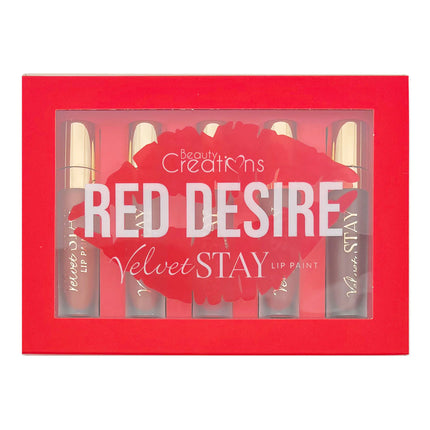 Beauty Creations Velvet Stay Lip Paint Set - Red Desire