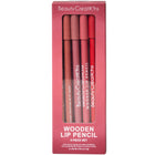 Beauty Creations Wooden Lip Pencil Set 6 PC Set - Wine