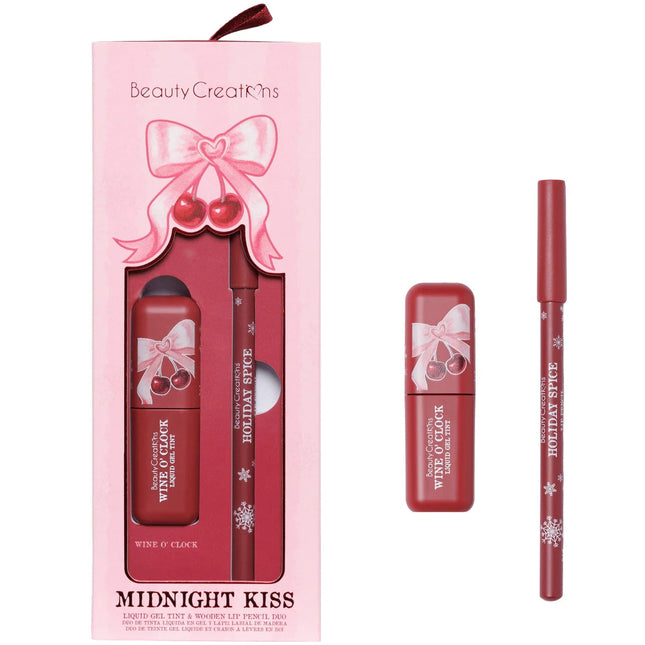Beauty Creations Xmas Midnight Kiss Liquid Gel Tint & Wooden Lip Pencil Duo