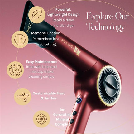 Bio Ionic Velvet Rouge 10X™ UltraLight Speed Dryer