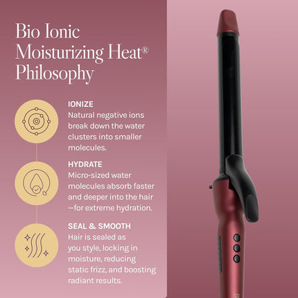 Bio Ionic Velvet Rouge Long Barrel Curling Iron
