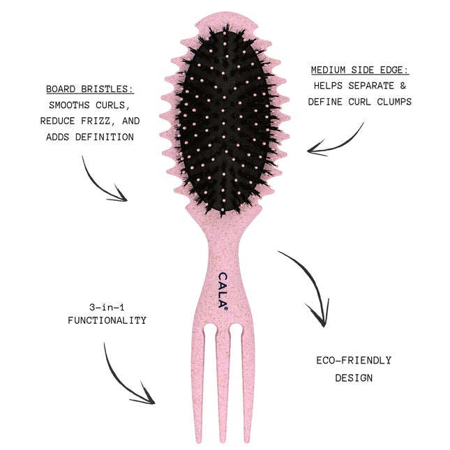 Cala 3-In-1 Degtangling Hair Brush: Pink