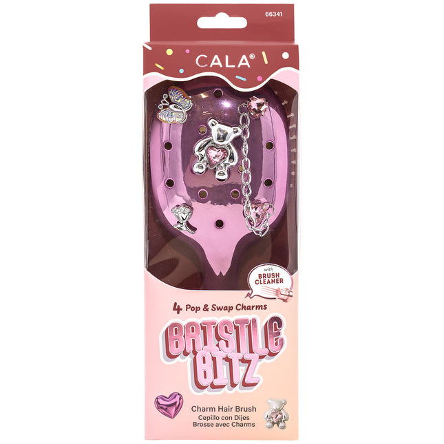  CALA Bristle Blitz Charm Hair Brush - Metallic Pink
