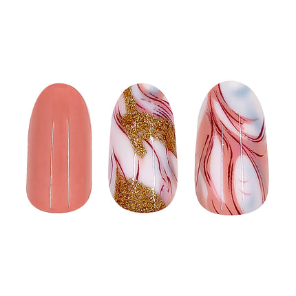 CALA Nail Art: Pink Marble Press On Nails