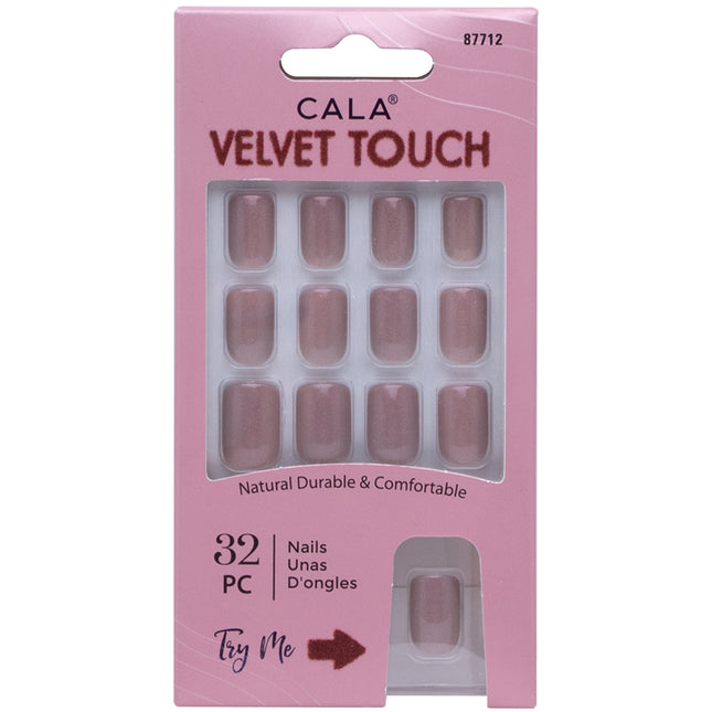 CALA Velvet Touch | Short Square Pink Press On Nails